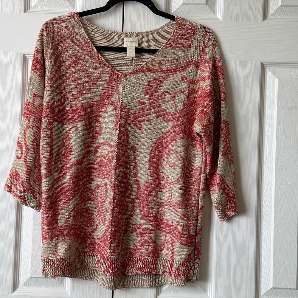 Chicos V Neck Sweater Medium